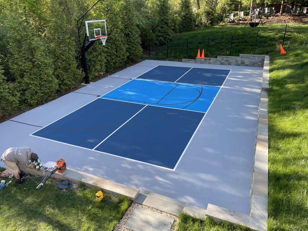 Basketball court aerial view Houston TX - Basketball Court Builders of Houston